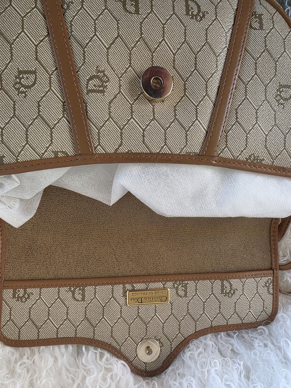 Christian Dior Honeycomb Monogram Beige Vintage - Picture 6 of 12
